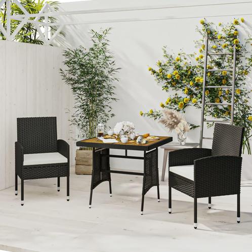 vidaXL Mobilier à dîner dextérieur 3 pcs Résine tressée, Jardin & Terrasse, Ensembles de jardin, Neuf, Envoi