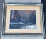Bernard Bosschaert (1933-) - Winterlandschap langs de Leie, Antiek en Kunst