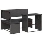 Tuinbank Poly Rattan Zwart | Tweede Kansje | OP=OP, Verzenden, Nieuw, Rotan