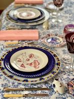 Toile de jouy tafelkleed romantische stijlmotieven op beige, Antiek en Kunst