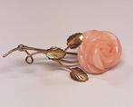 Broche - 18 karaat Geel goud Koraal - Vintage jaren 50, Handtassen en Accessoires