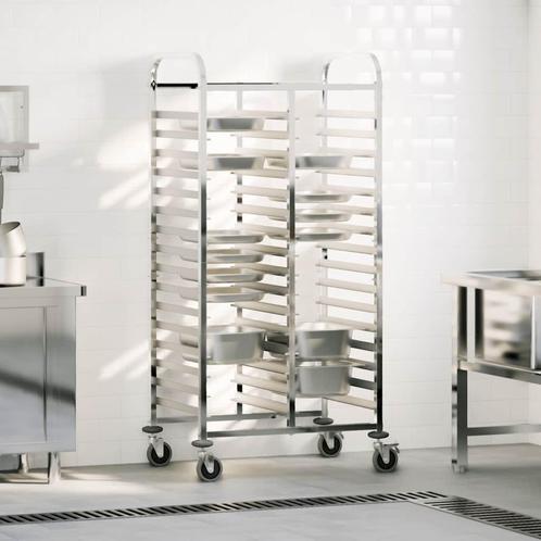 vidaXL Dienbladenwagen met 32 GN-bakken 75x55x162,5 cm, Huis en Inrichting, Keuken | Keukenbenodigdheden, Nieuw, Verzenden