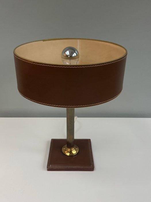 Delvaux stijl - Lampe de table - Cuir, Laiton, Antiek en Kunst, Antiek | Verlichting