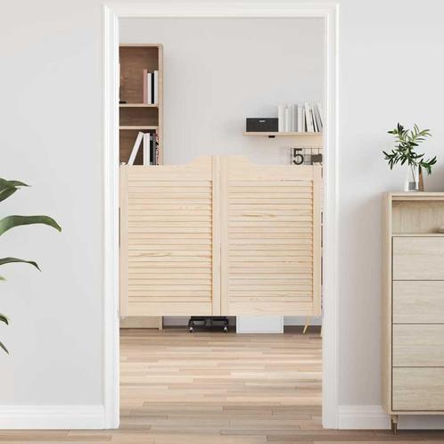 vidaXL Draaideuren louvredesign 2-paar 80x100 cm massief, Doe-het-zelf en Bouw, Deuren en Vliegenramen, Nieuw, Verzenden