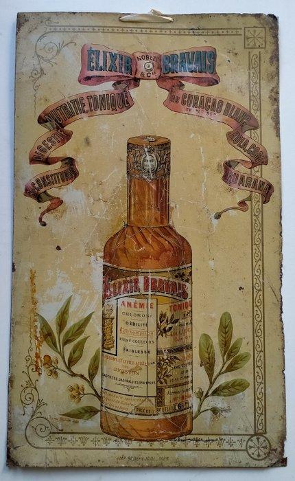 Antiek reclamebord voor Elixir Bravais - Reclamebord - IJzer, Antiek en Kunst, Antiek | Wandborden en Tegels