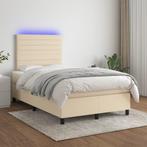 vidaXL Boxspring met matras en LED stof crèmekleurig 120x200, Verzenden, Nieuw