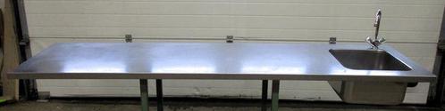 RVS Werkblad met spoelbak en mengkraan B240 x D60cm, Zakelijke goederen, Horeca | Keukenapparatuur