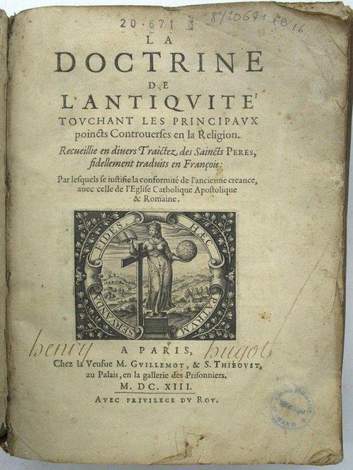 Bullioud (Pierre de), Renouard (Nicolas) - La doctrine de, Antiek en Kunst, Antiek | Boeken en Manuscripten