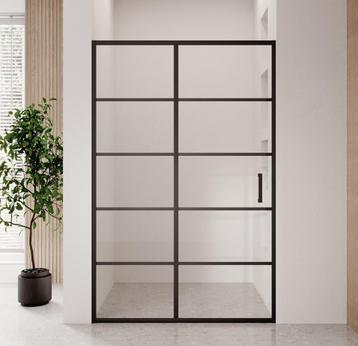 Douchewand Calgary 120 x 190 cm Zwart Belijning Glas 8 mm beschikbaar voor biedingen