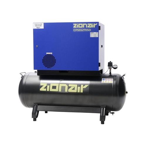 Compressor gedempt 5,5kW 400V 11 bar 270L tank ster-driehoek, Doe-het-zelf en Bouw, Gereedschap | Lasapparaten, Ophalen of Verzenden