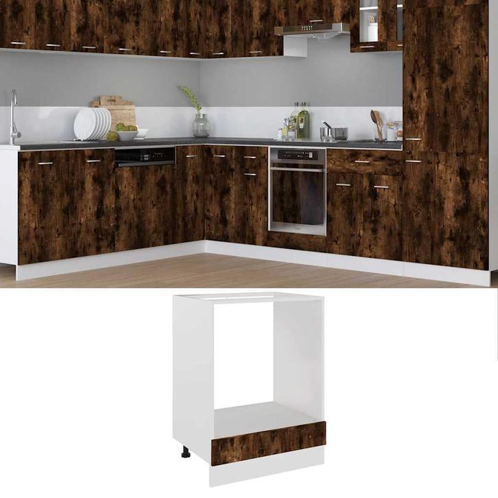 vidaXL Ovenkast Lyon 60x46x81,5 cm bewerkt hout gerookt, Huis en Inrichting, Kasten | Overige, Nieuw, Verzenden
