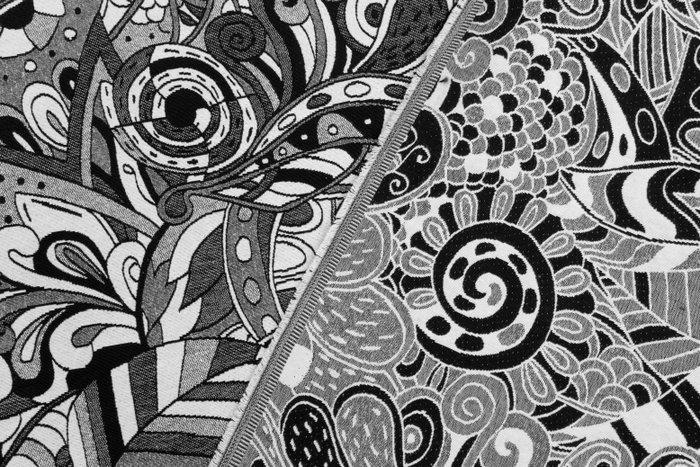 Gobelín stof in abstracte kunst met zwart-wit patroon -, Antiquités & Art, Tapis & Textile