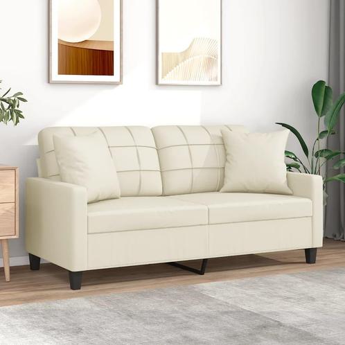 vidaXL Tweezitsbank met sierkussens 140 cm kunstleer, Huis en Inrichting, Zetels | Zetels, Nieuw, Verzenden