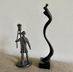 Beeldje - Lighting Man + Abstract figure (2) - Brons, Antiek en Kunst