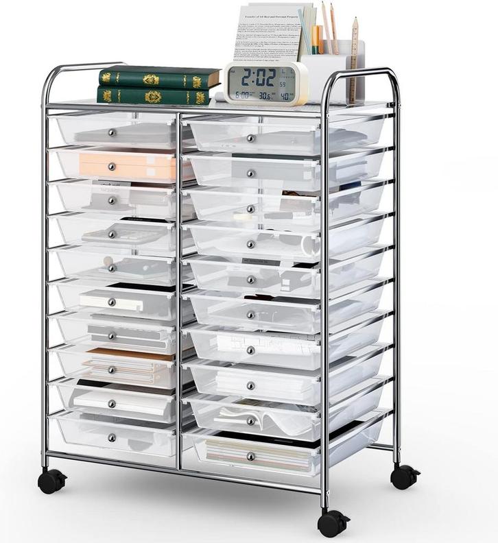 COSTWAY 20-laden rolwagen, multifunctionele opbergwagen voor, Huis en Inrichting, Keuken | Keukenbenodigdheden, Nieuw, Verzenden