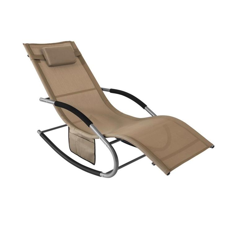 Tweedekans | SoBuy Comfortabele Swingstoel - Bruin - Metalen, Tuin en Terras, Tuinsets en Loungesets, Ophalen of Verzenden