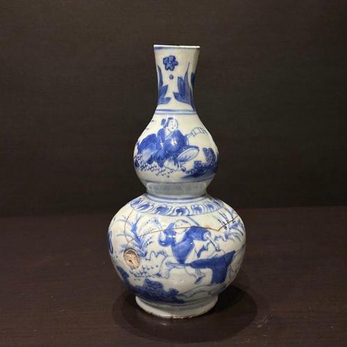 Dubbele kalebas vaas - Porselein - China - Transitionele, Antiek en Kunst, Antiek | Overige Antiek