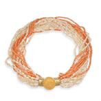 Collier - 18 carats Or jaune, Livre de 22 kt Corail - Perle