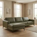 Leren hoekbank Match - 2.5-zits arm rechts + Longchair arm, Huis en Inrichting, 250 tot 300 cm, Bohemian, Industrieel, Modern, Scandinavisch