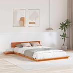 vidaXL Bedframe Bruin 135 x 190 cm Hout, Huis en Inrichting, Slaapkamer | Bedden, Verzenden, Nieuw