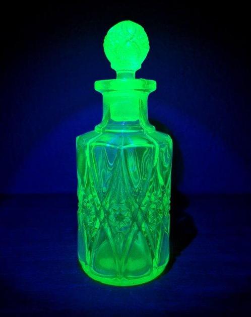 Val Saint Lambert - Ensemble de toilette en verre uranifère, Antiek en Kunst, Kunst | Designobjecten