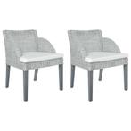 vidaXL Eetkamerstoelen 2 st met kussens natuurlijk rattan, Huis en Inrichting, Stoelen, Verzenden, Nieuw