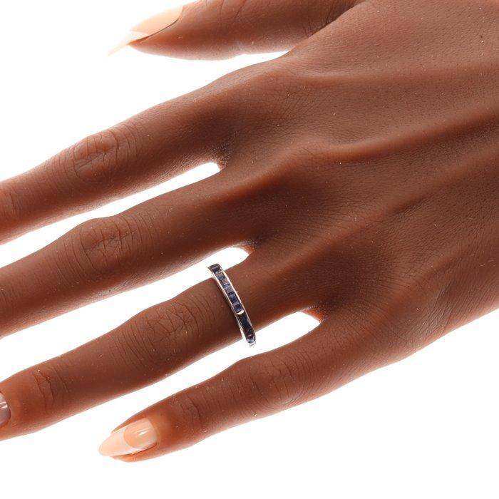 Zonder Minimumprijs - Ring Platina - Saffier, Art Deco uit, Handtassen en Accessoires, Ringen