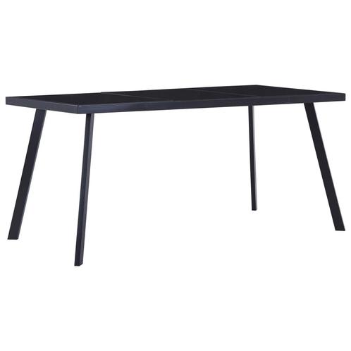 vidaXL Eettafel 180x90x75 cm gehard glas zwart, Huis en Inrichting, Tafels | Eettafels, Nieuw, Verzenden
