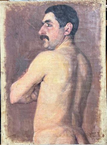 Paolo Gaidano (1861-1916), Attribué(e) à - Nudo Virile