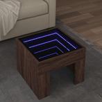 vidaXL Salontafel met Infinity LED 40x40x30 cm bruin, Verzenden, Nieuw