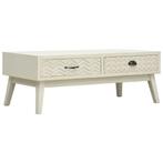 vidaXL Table basse avec 2 tiroirs Gris sculpté 110x50x40, Maison & Meubles, Verzenden, Neuf