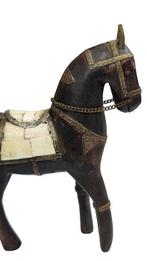 sculptuur, Sconosciuto - 17 cm - Houten paard afgewerkt in, Antiek en Kunst