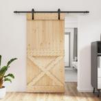 vidaXL Schuifdeur met beslag 100x210 cm massief grenenhout, Verzenden, Nieuw