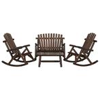 vidaXL 4-delige Loungeset massief vurenhout, Tuin en Terras, Verzenden, Nieuw, Loungeset