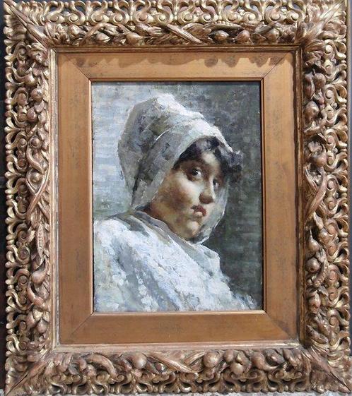 Salvatore Postiglione (1861-1906) - Ritratto di fanciullo, Antiek en Kunst, Kunst | Schilderijen | Klassiek