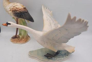 Goebel - Statue, Zwaan & Ooievaar - 14 cm - Porcelaine -