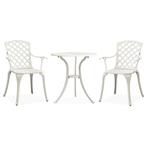 vidaXL 3-delige Bistroset gietaluminium wit, Tuin en Terras, Tuinsets en Loungesets, Verzenden, Nieuw