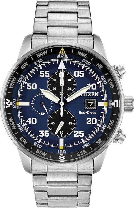 Citizen - Aviator Chrono - Eco Drive - 10 BAR - Zonder, Handtassen en Accessoires, Horloges | Heren