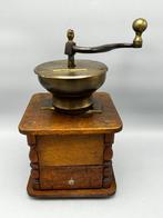 Antieke houten koffiemolen - Moulin à café - Bois, Laiton,, Antiek en Kunst
