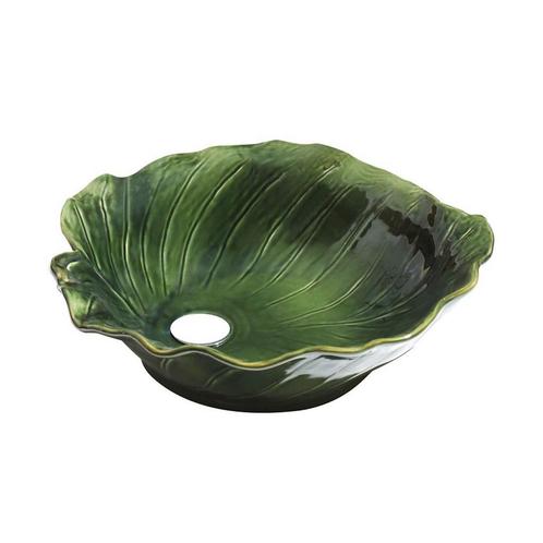 Waskom Best Design Flower 40 cm Keramiek Glanzend Groen, Doe-het-zelf en Bouw, Sanitair, Overige typen, Nieuw, Ophalen of Verzenden
