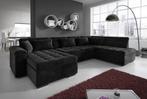 Hoekbank Nicoreta - Compleet Zwart - Links - velvet, Huis en Inrichting, Verzenden, Nieuw