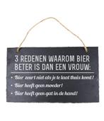 Leisteen Bordje Bier 25cm, Verzenden, Nieuw