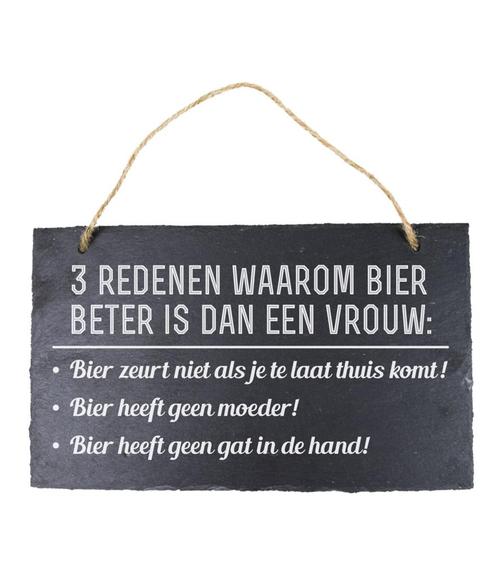 Leisteen Bordje Bier 25cm, Hobby en Vrije tijd, Feestartikelen, Nieuw, Verzenden