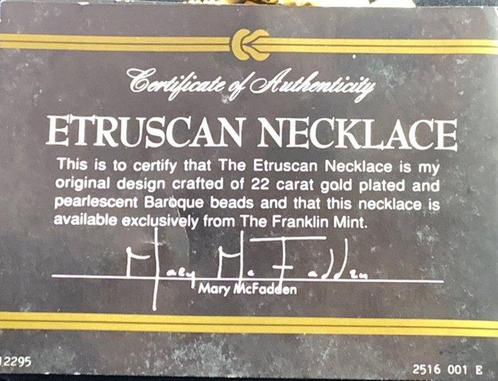 Etruscan Braclett by Franklin Mint - Figurine - Plaqué or 22, Antiek en Kunst, Curiosa en Brocante