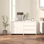 vidaXL 2 st Dressoirs bewerkt hout wit, Huis en Inrichting, Kasten | Dressoirs, Verzenden, Nieuw
