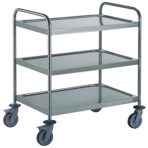 Serveerwagen | RVS | 3 Niveaus (800x500) | Wielen (Geremd), Zakelijke goederen, Horeca | Keukenapparatuur, Nieuw in verpakking