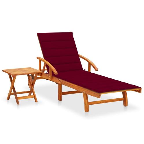 vidaXL Chaise longue de jardin avec table et coussin, Jardin & Terrasse, Ensembles de jardin, Neuf, Envoi