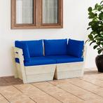 vidaXL Tuinbank 2-zits met kussens pallet vurenhout, Tuin en Terras, Verzenden, Nieuw