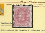 Belgique 1870 - Léopold II - 40c Rose, imprimé en couleurs, Postzegels en Munten, Postzegels | Europa | België, Gestempeld