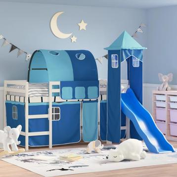vidaXL Kinderhoogslaper met toren 90x200 cm massief, Huis en Inrichting, Verzenden, Nieuw